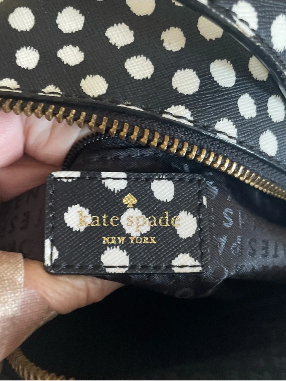 kate spade Black and White Polka Dot Mini Backpack
